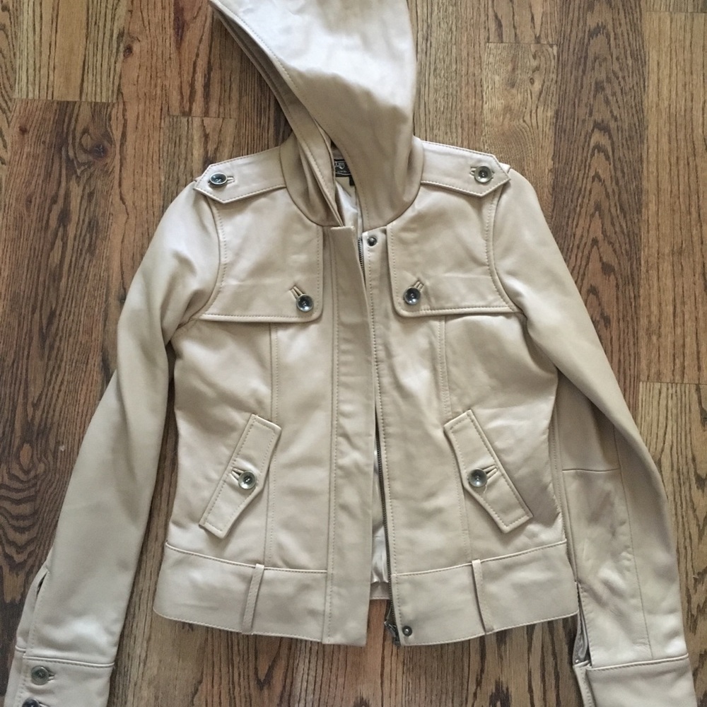 My Tribe Leather Jacket with Hood